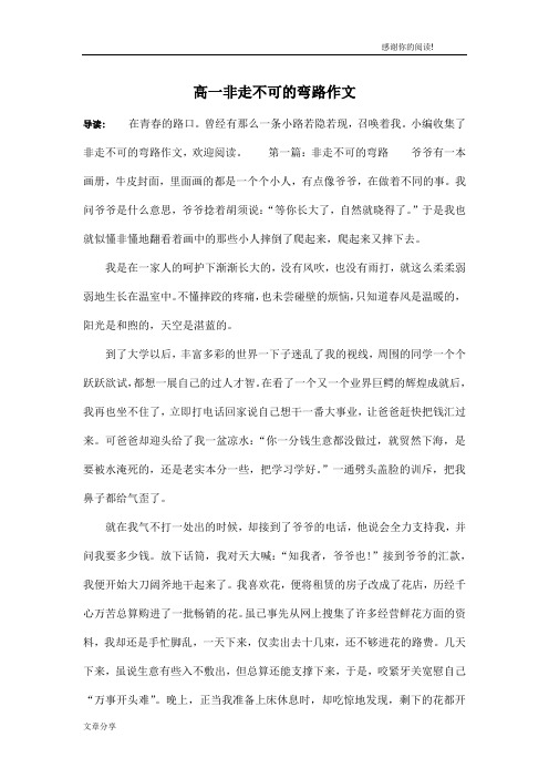 高一非走不可的弯路作文