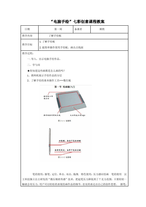 “电脑手绘”七彩创意课程教案