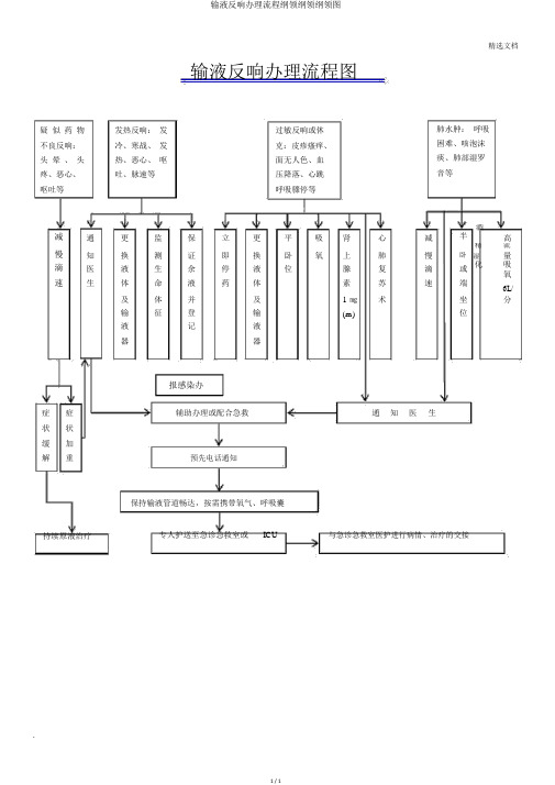 输液反应处理流程大纲纲要大纲图