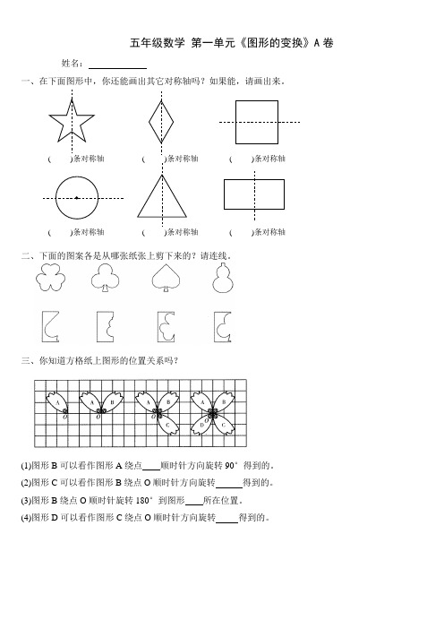 新课标人教版五年级下册数学第一二三四五六七单元测试卷测试题