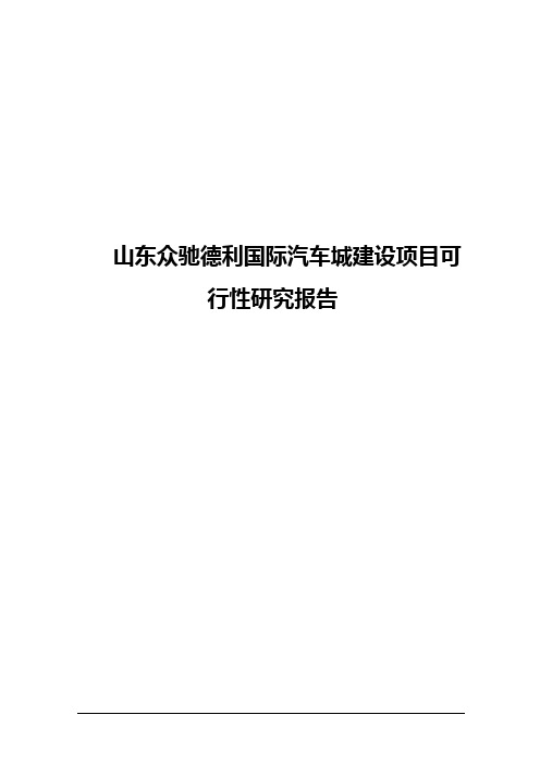 山东众驰德利国际汽车城建设项目可行性研究报告