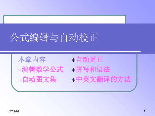 公式编辑与自动校正