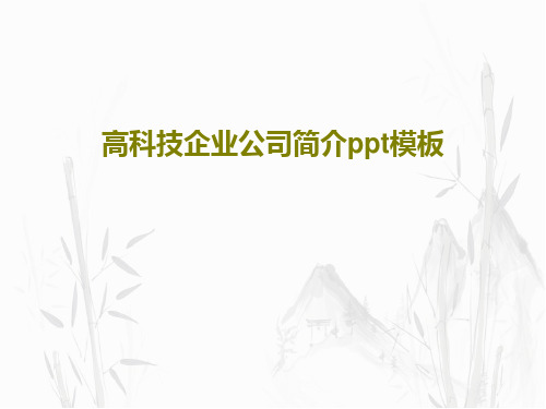 高科技企业公司简介ppt模板共33页文档