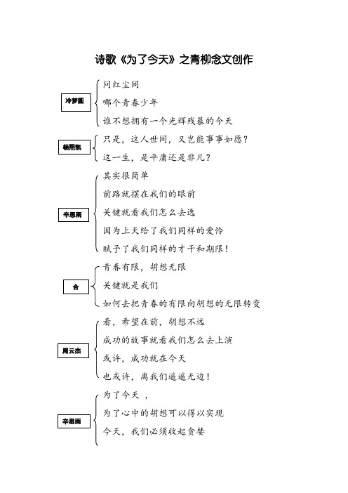 诗歌《为了明天》