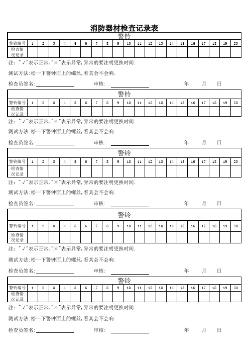 70 灭火器、应急灯、安全出口检查表