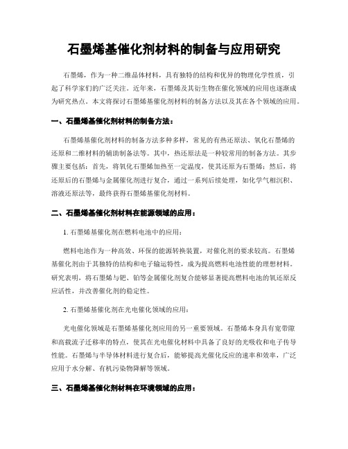 石墨烯基催化剂材料的制备与应用研究