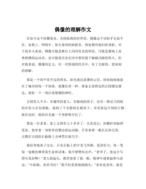 偶像的理解作文