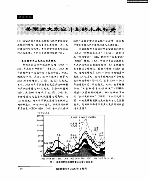 美军加大太空计划的未来投资