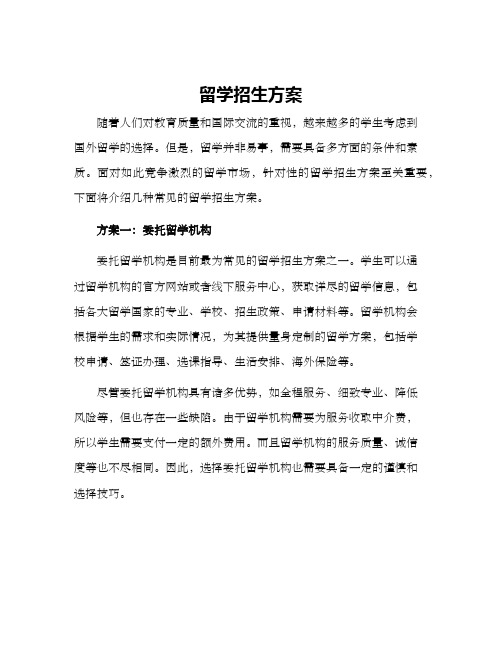 留学招生方案
