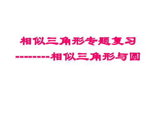 数学人教版九年级上册相似专题1 PPT课件