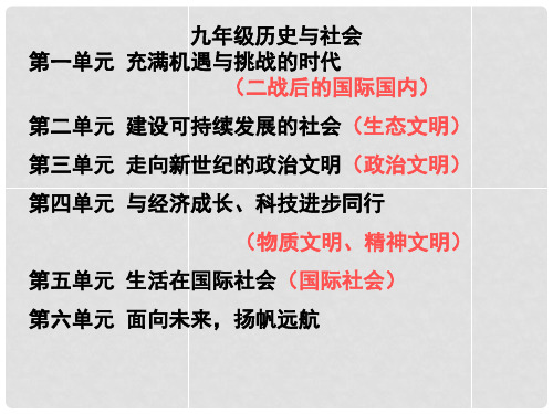 九年级历史与社会全册 第一单元 第一课 第一框 两极与冷战课件 人教版