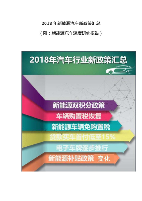 2018-年新能源汽车新政策汇总