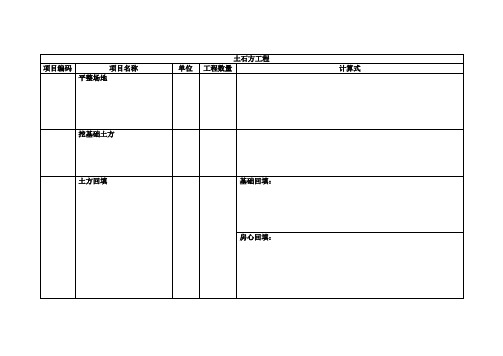 计算实例工程量计算表(Word)