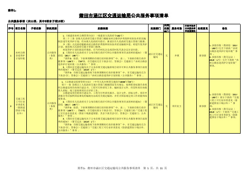 151公共服务事项清单