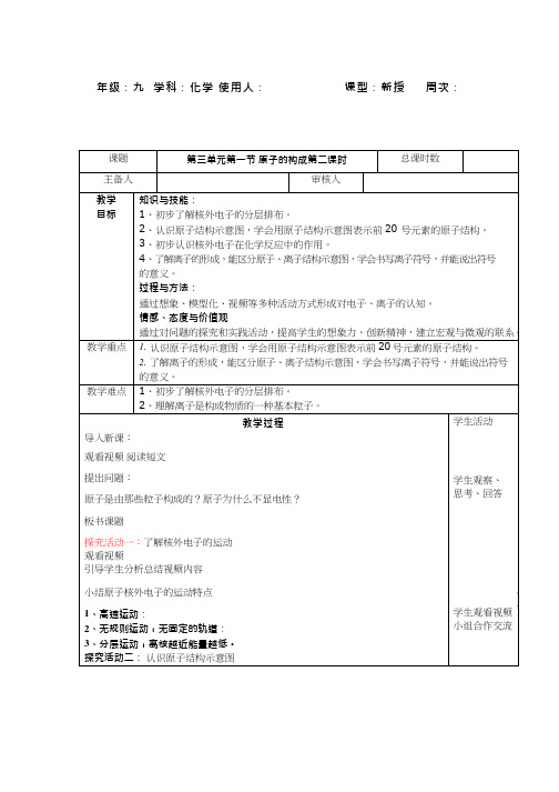 化学《原子中的电子》优质教案、教学设计