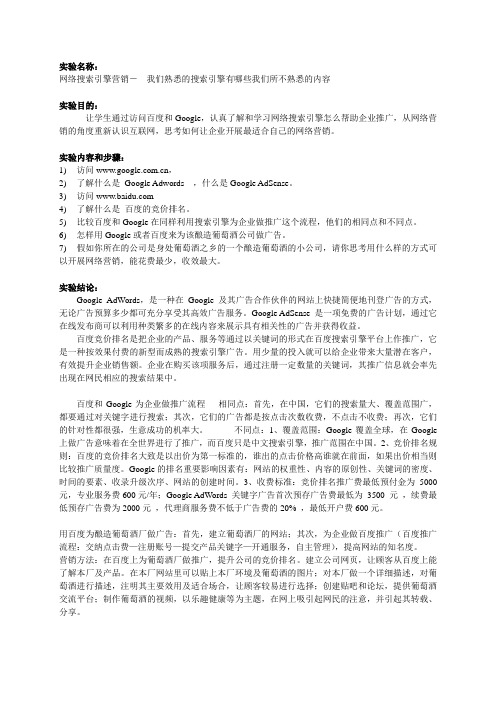 网络搜索引擎实验报告