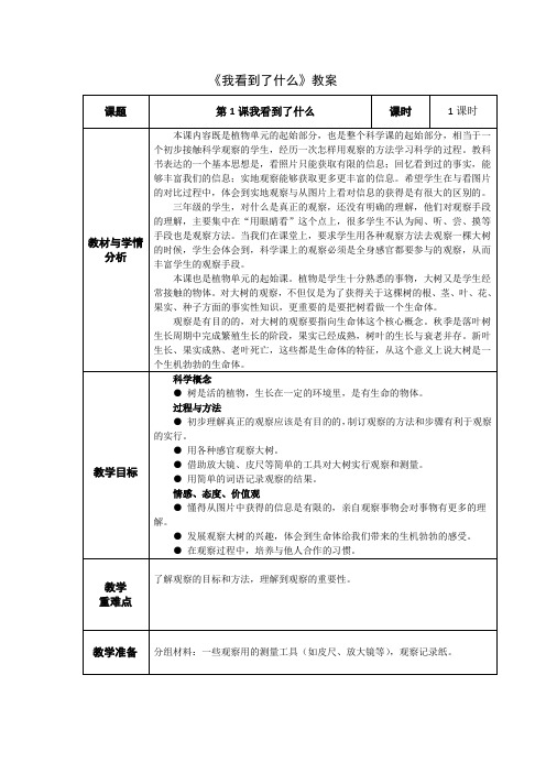 教科2001小学科学三年级上册《一 植物  我看到了什么》教学设计_17