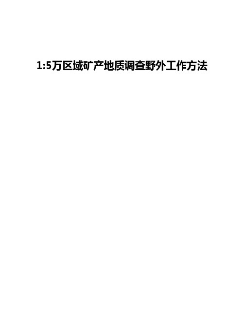 1：5万区域地质矿产调查野外工作方法内蒙古自治区地质矿产勘查开发局