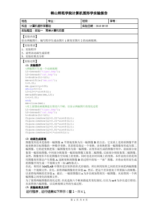 计算机图形学报告1