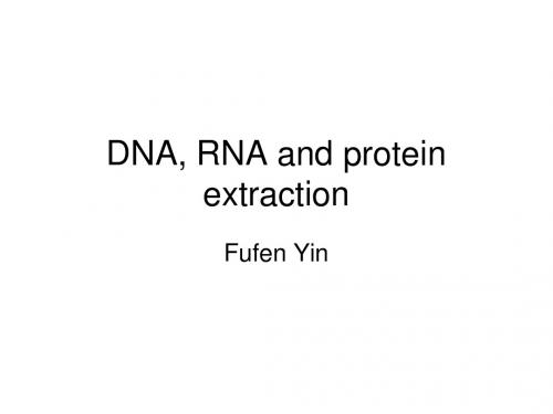 DNA、RNA及蛋白质的提取