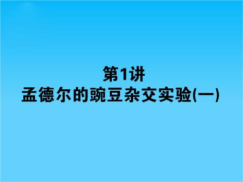 高考生物一轮复习 2.1.1孟德尔的豌豆杂交实验(一)课件 新课标