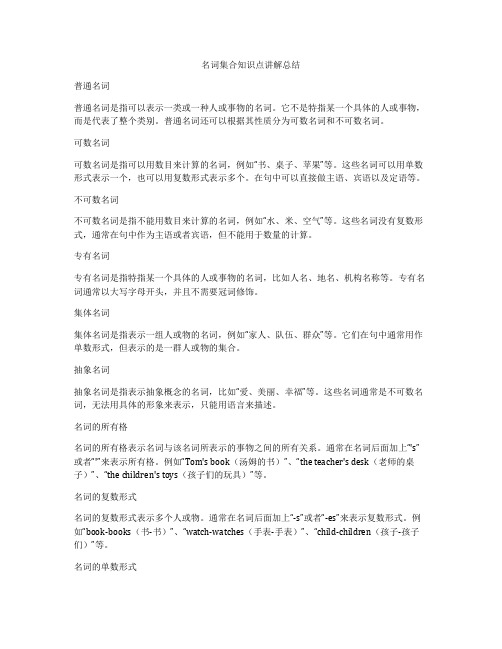 名词集合知识点讲解总结