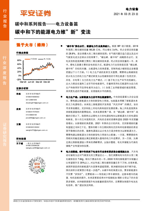 碳中和系列报告——电力设备篇：碳中和下的能源电力维“新”变法