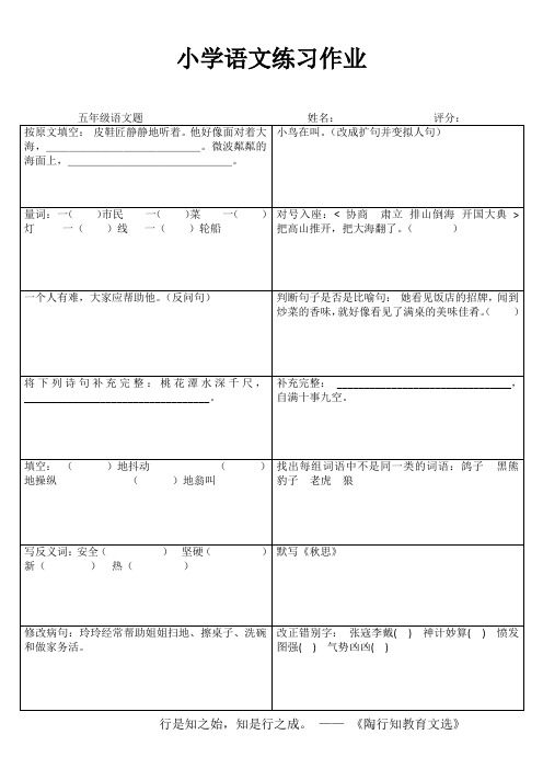 小学五年级语文精作细练II (66)