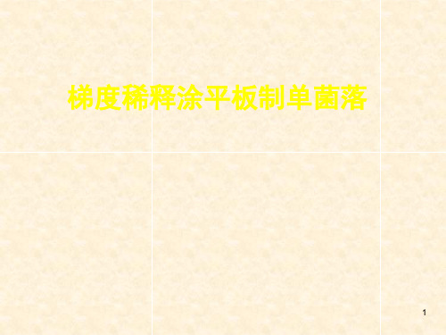 梯度稀释涂平板制单菌落ppt课件