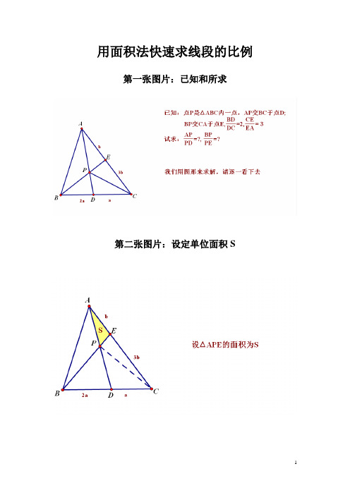 用面积法快速求线段的比例