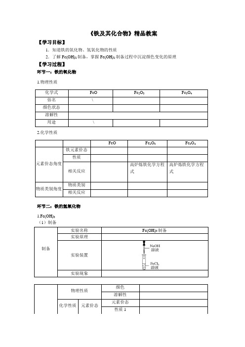 《铁及其化合物》精品教案