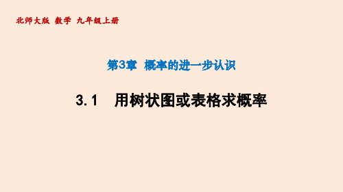 9年级 数学北师大版上册课件第3章《用树状图或表格求概率》