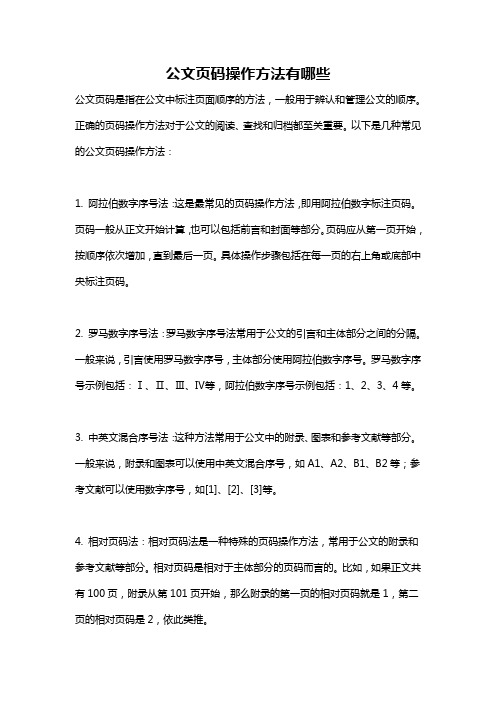 公文页码操作方法有哪些