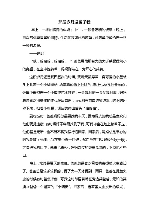 初二作文:那段岁月温暖了我作文600字