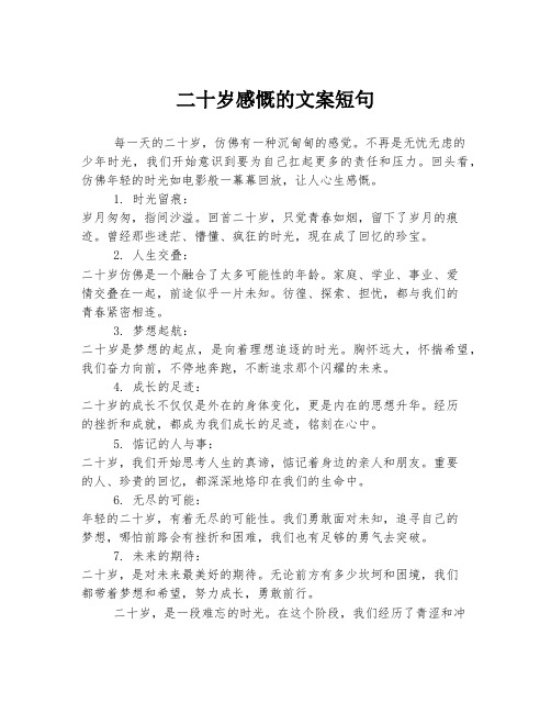 二十岁感慨的文案短句