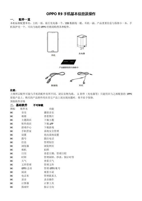 OPPO R9手机基本信息及操作