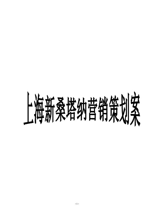 上海大众新桑塔纳营销策划案