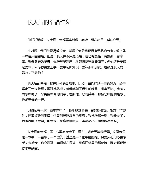 长大后的幸福作文