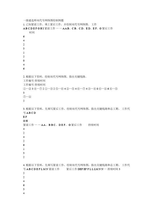 一级建造师双代号网络图绘制例题