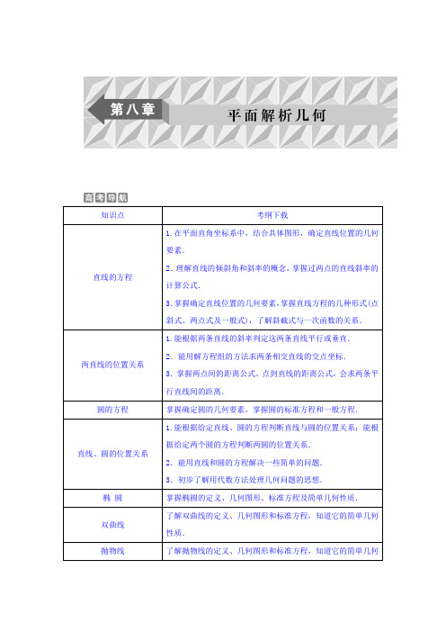 高考数学(文)一轮复习文档:第八章 平面解析几何 第1讲直线的倾斜角与斜率、直线的方程 Word版含答案