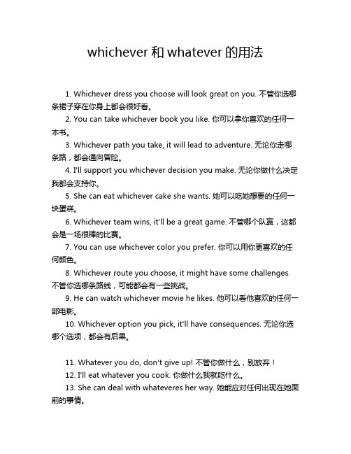 whichever和whatever的用法