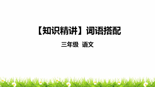 部编版三年级语文知识点：词语—词语搭配课件复习