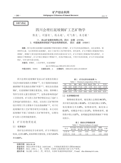 四川会理红泥坡铜矿工艺矿物学