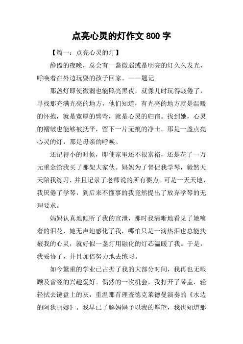 点亮心灵的灯作文800字