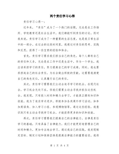 两个责任学习心得