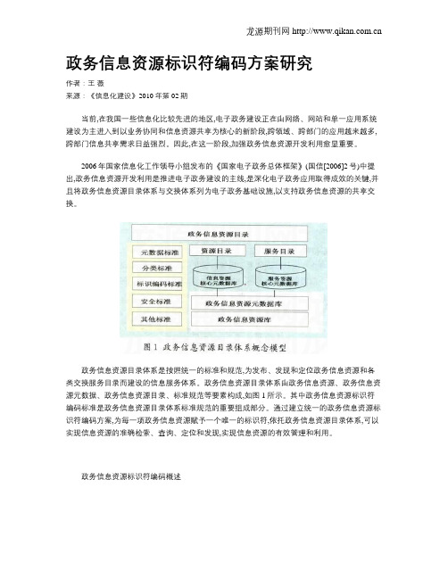 政务信息资源标识符编码方案研究