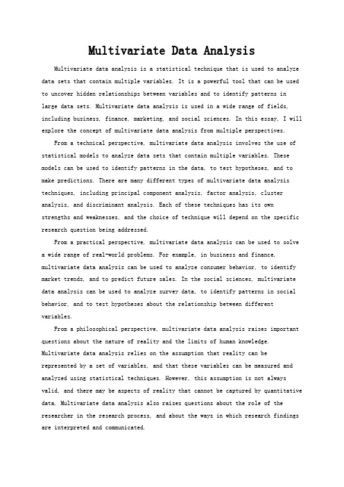 Multivariate Data Analysis