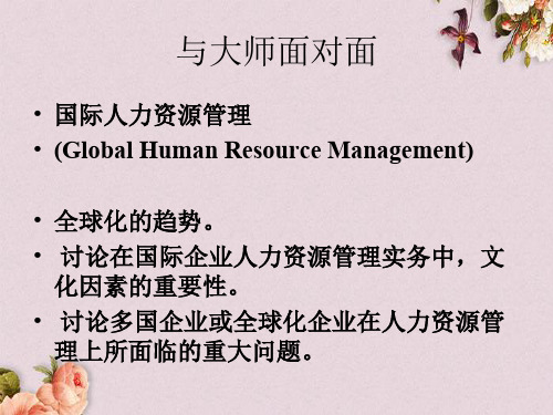 国际人力资源管理教材(PPT 48页)