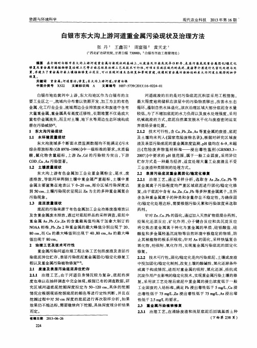 白银市东大沟上游河道重金属污染现状及治理方法