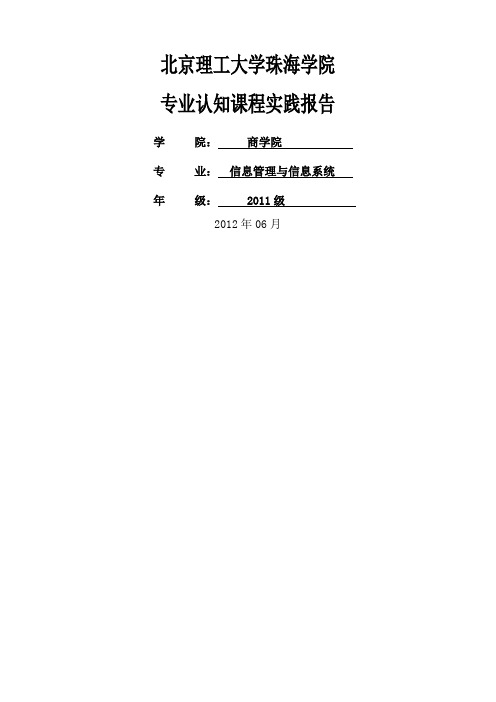 信息管理与信息系统专业认知报告新编